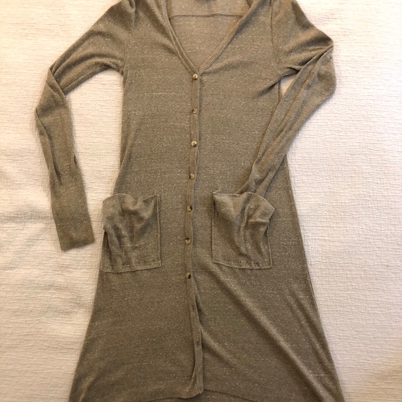 Free People pale green/grey cardigan - Picture 2 of 2